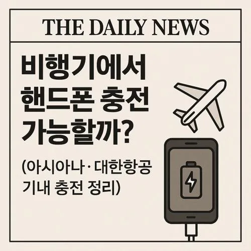 비행기 핸드폰 충전 가능 여부
