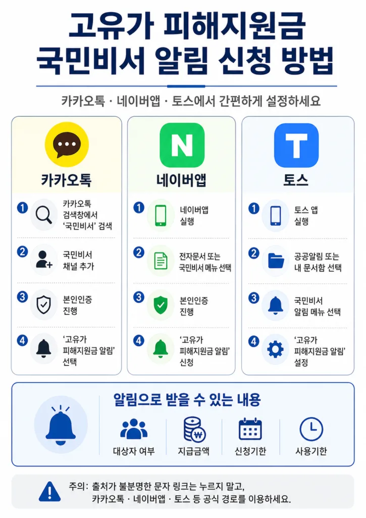 이미지(국민비서 알림 신청 가능한 앱)